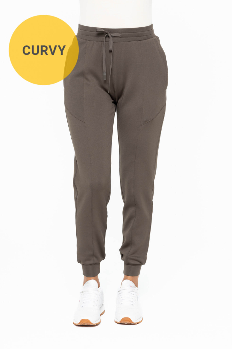 CURVY Cuffed Joggers with Zippered Pockets(AP7013-P)