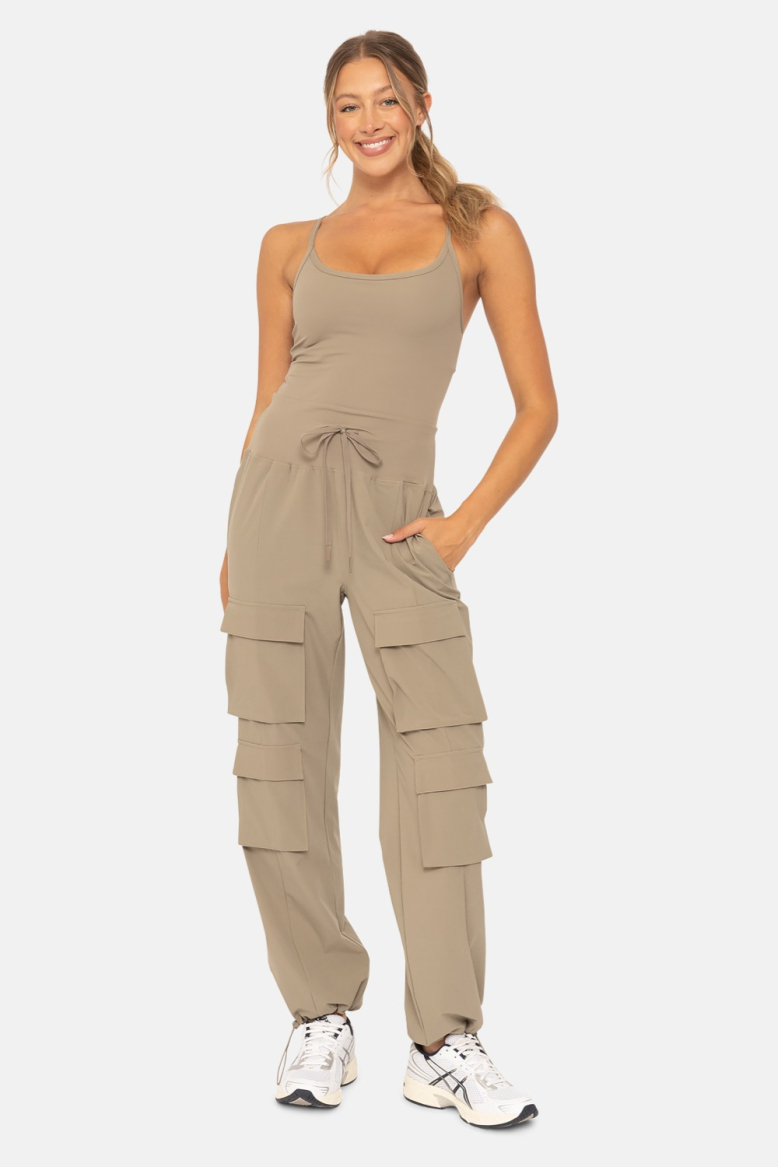 GREEN - Cargo Active Jumpsuit (AP7403)