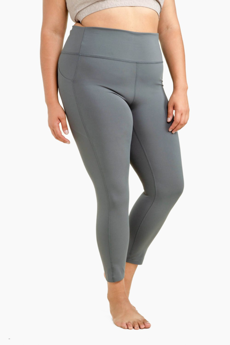 CURVY Laser-Cut and Bonded Essential Foldover Highwaist Leggings (APH2713-P)