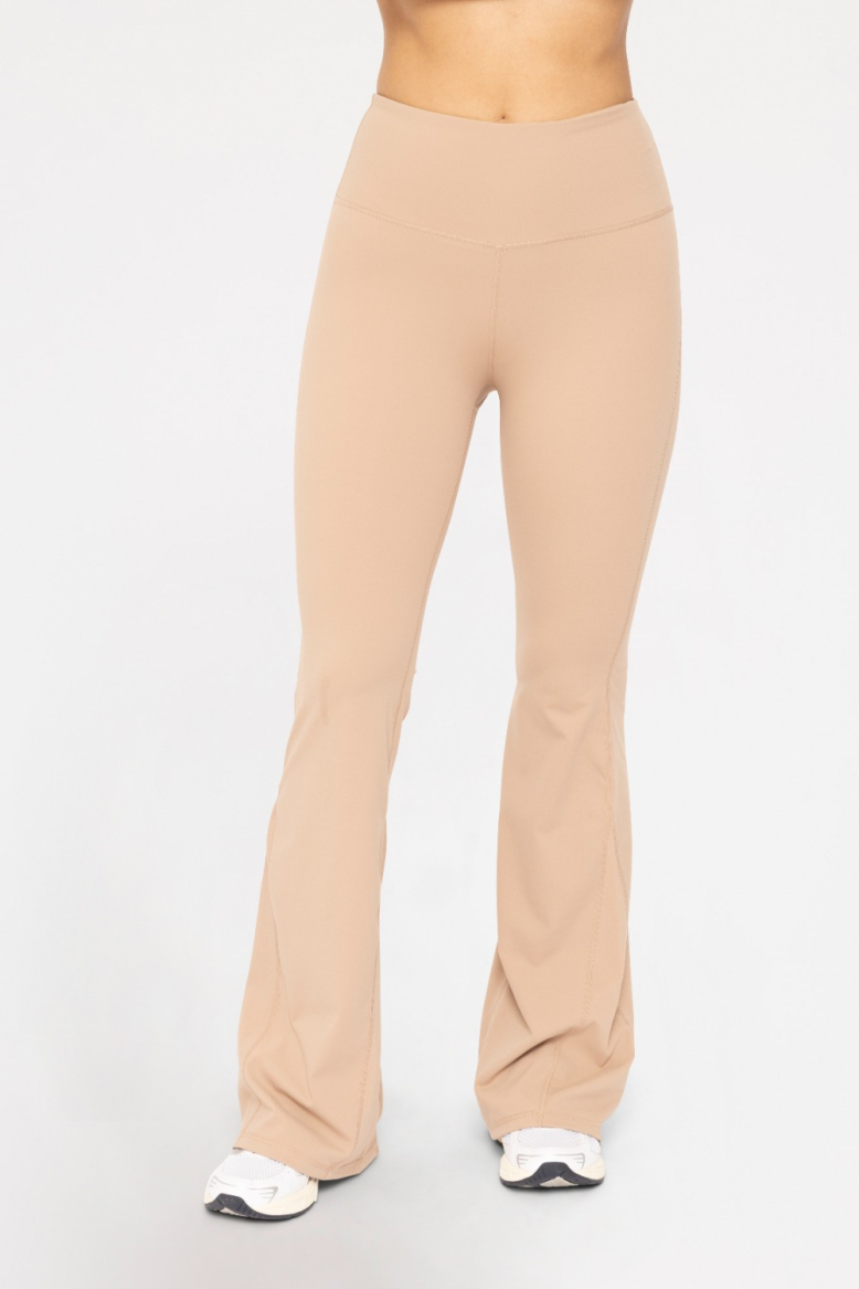 Mono B BRONZE - Lycra-Blend High-Waisted Flare Leggings(APH8002)