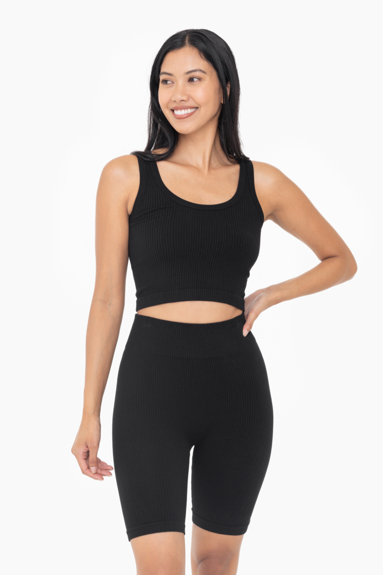Ribbed Seamless Scoop Neck Tank Top (AT3214)