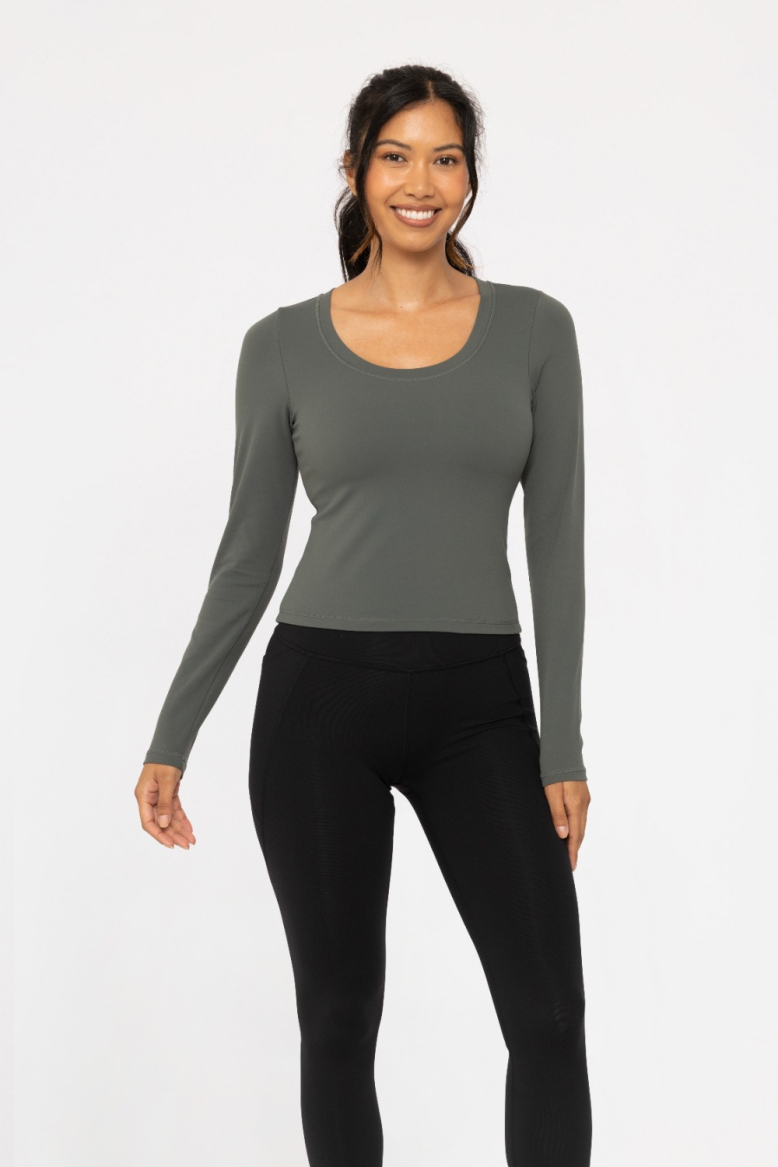 GREEN - Scoop Neck Active Long Sleeve (AT7440)