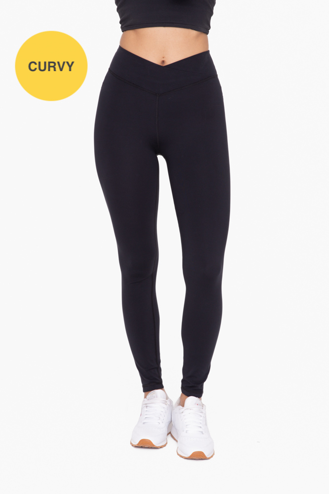 CURVY Venice Crossover Waist Leggings (BP624P)