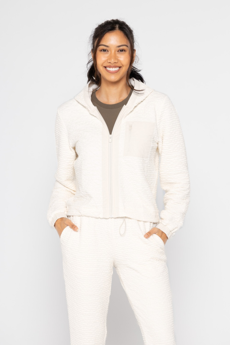 Cotton-Blend Textured Zip-Up Jacket (KJ-B0981)