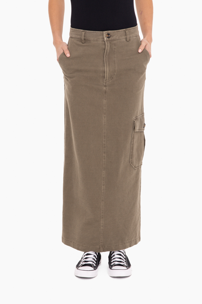 Cotton Blend Midi Cargo Skirt (KP12055)