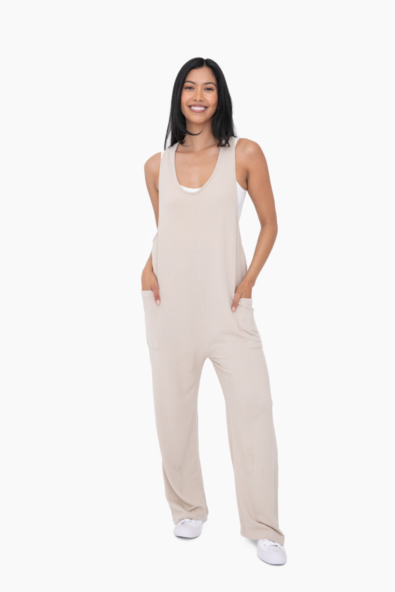 Mineral-Washed Lounge Jumpsuit (KP12165)