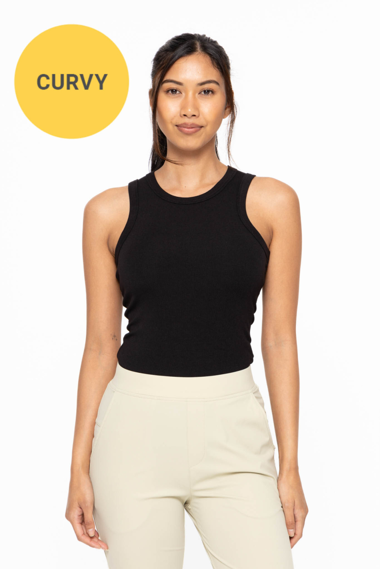 CURVY Essential Micro-Ribbed Athleisure Tank Top (KT11623P)