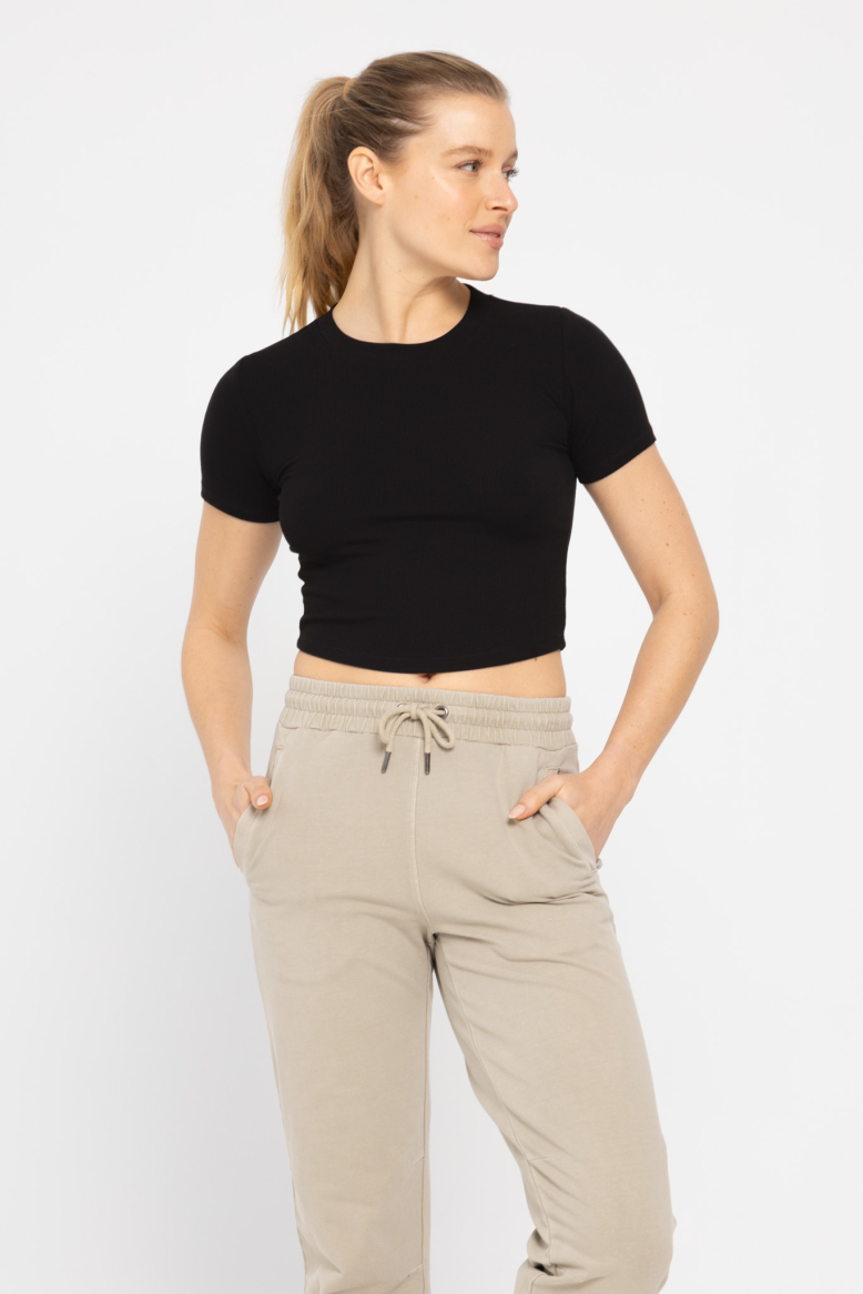 Essential Micro-Ribbed Athleisure Baby Tee(KT11626G)