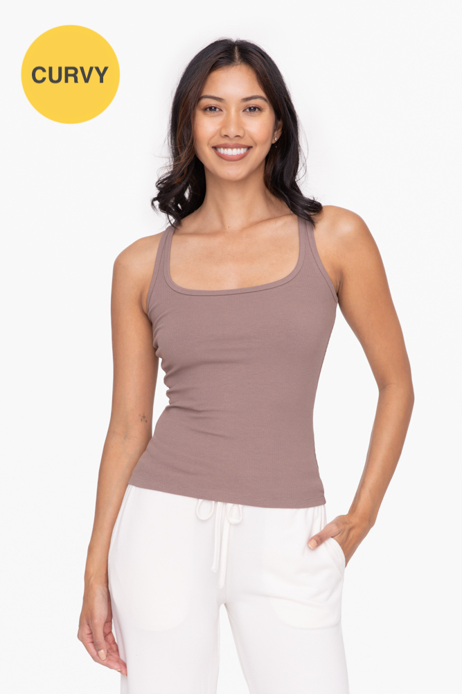 CURVY Square Neck Ribbed Tank Top (KT12031P)