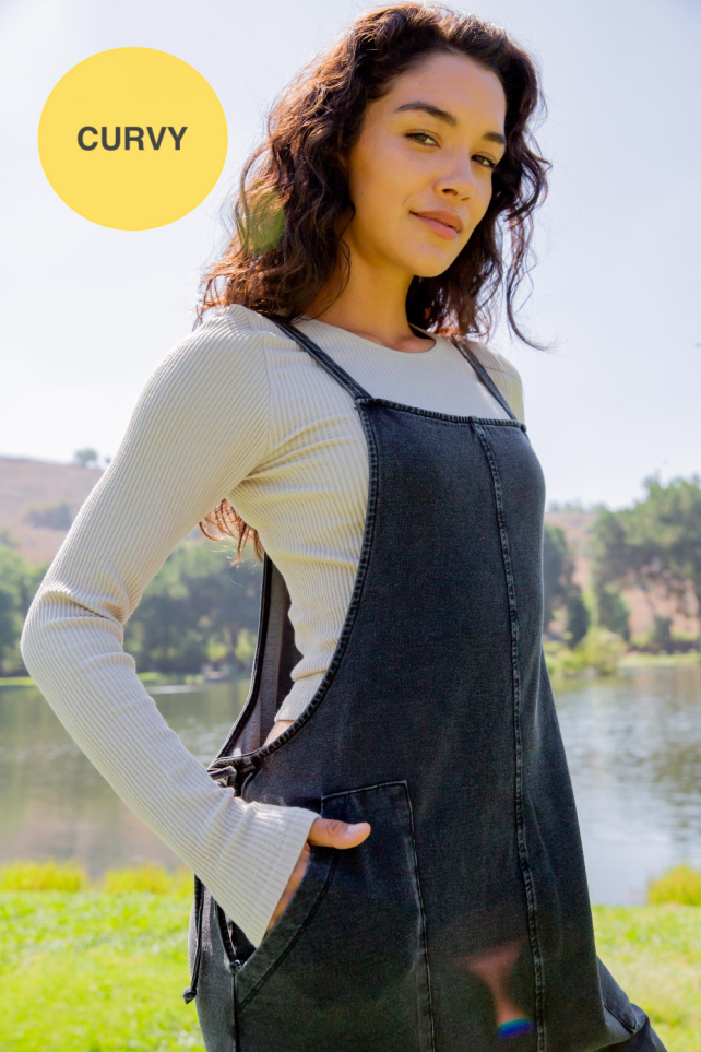 CURVY Cinch & Slouch Cotton Overalls (KP5055P)