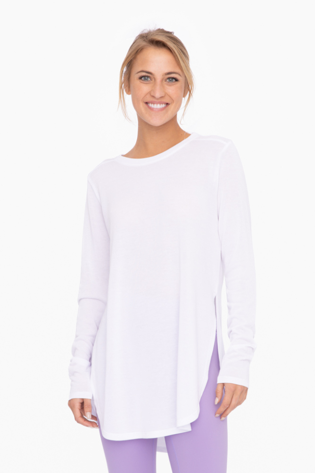 Long Sleeve Flow Top with Side Slits (9168D)