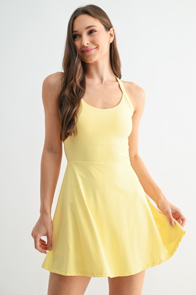 GREEN - EcoActive Halter Dress(AD7614)