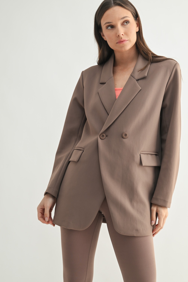 Oversized Jacquard Stripe Blazer (AJ6368)