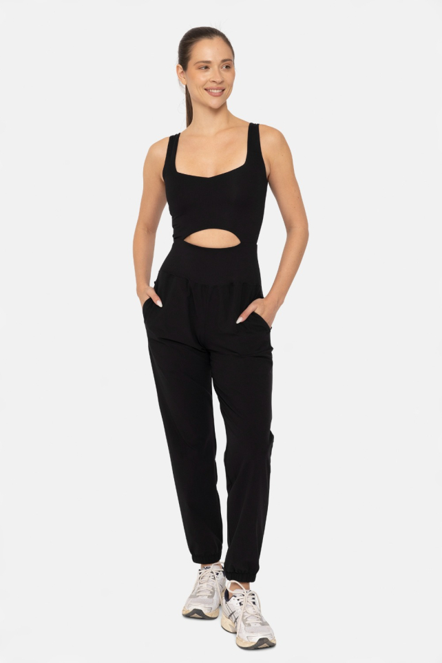 GREEN - Keyhole Cut Out Active Jumpsuit (AP7402)