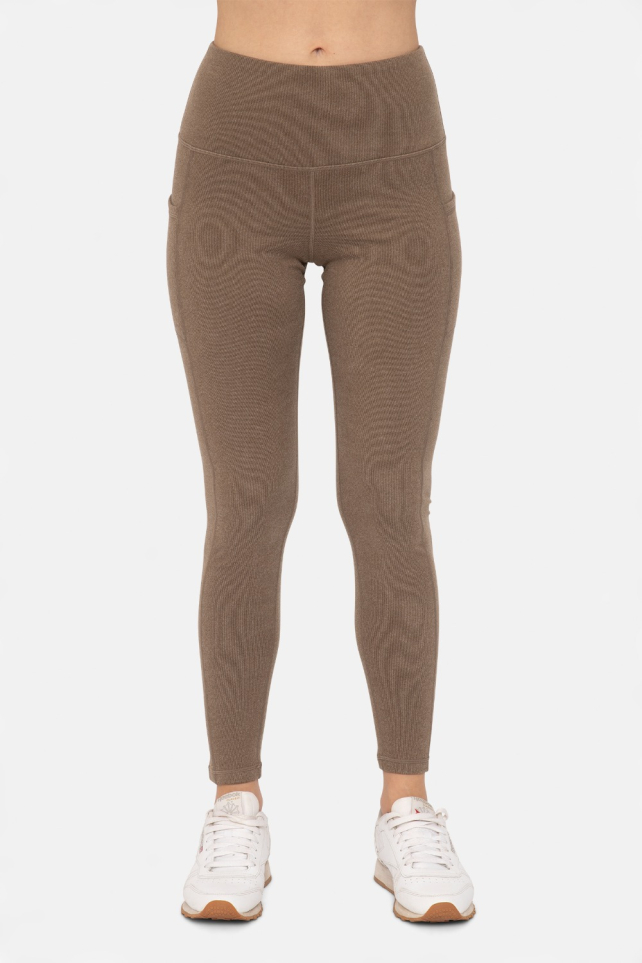 Micro-Ribbed Swoop Back High-Waisted Pocket Leggings (APH-A1018)