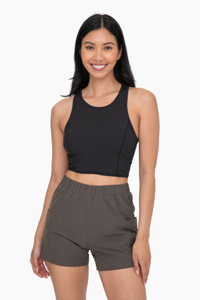 Ribbed Racerback Cropped Active Top (AT-B0488)