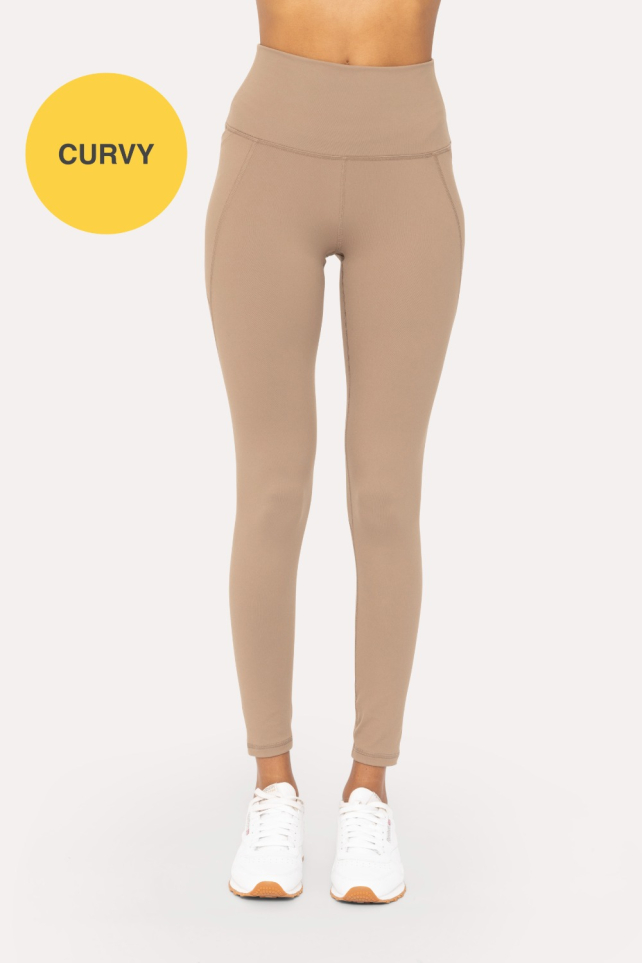 CURVY Tapered Band Essential Solid Highwaist Leggings (BP600-P)