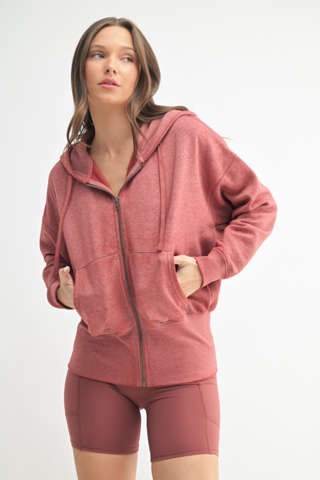 Fleece Hoodie Jacket with Tapered Sleeves (KJ11571)