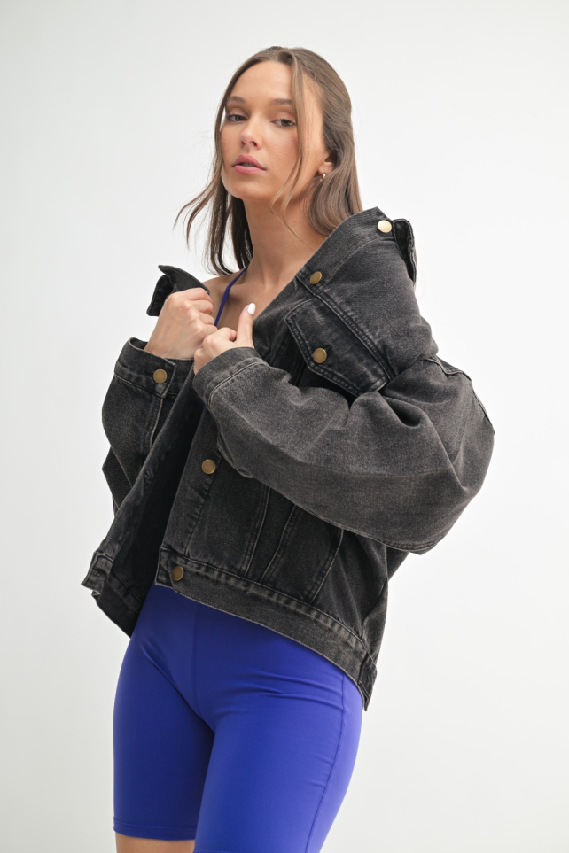 Boxy-Cut Denim Jacket(KJ11683)