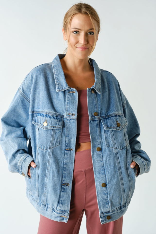 Boxy-Cut Denim Jacket(KJ11683)