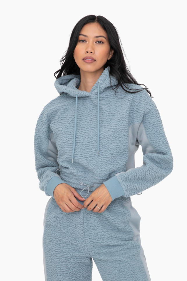 Boxy Sherpa Pullover Hoodie (KJ12016)