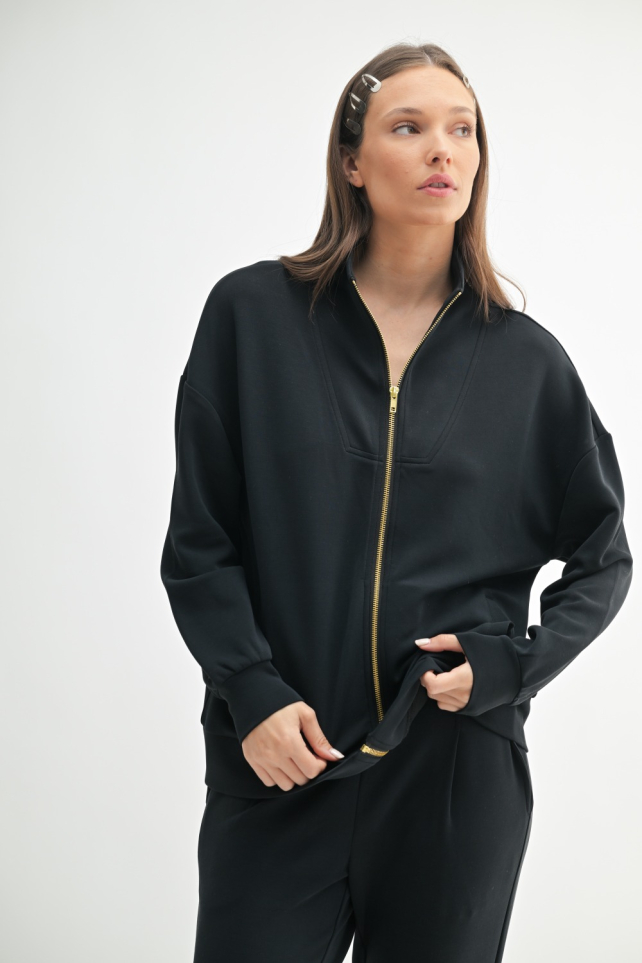 Laguna Gold Trim Scuba Zip-Up Jacket (KJ5242)