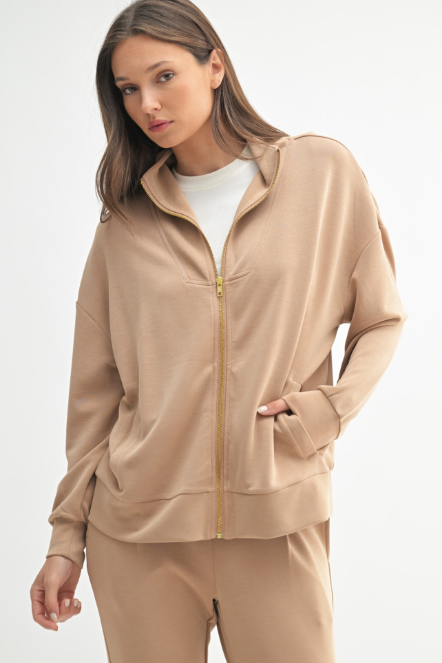 Laguna Gold Trim Scuba Zip-Up Jacket (KJ5242)