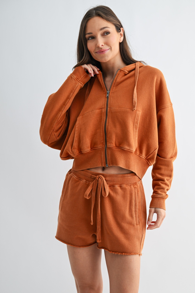 Urban Ease Mineral Wash Cotton Hoodie(KJ5324)