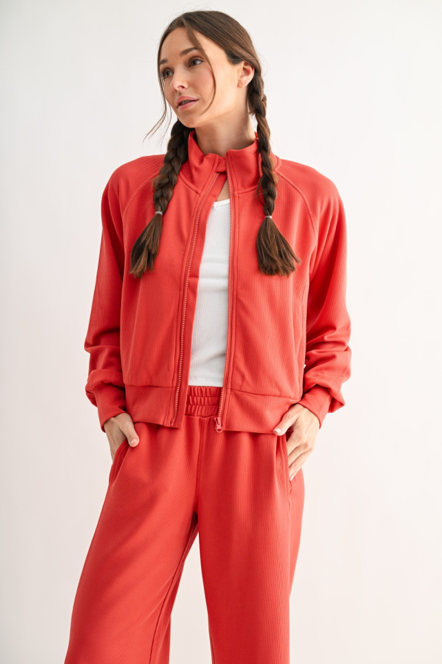 Luxe Sand Wash Rib Zip Jacket(KJ5417)