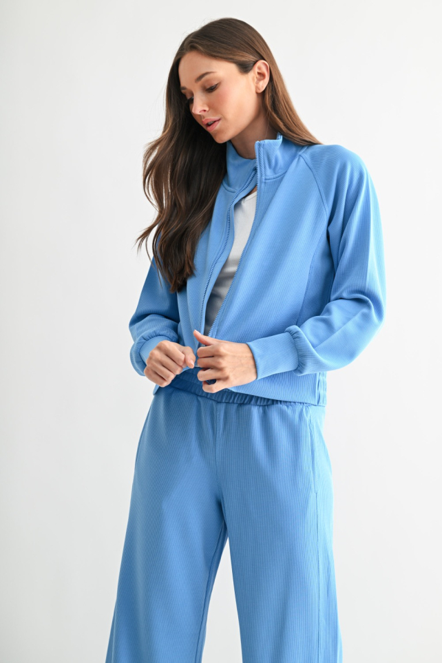 Luxe Sand Wash Rib Zip Jacket(KJ5417)