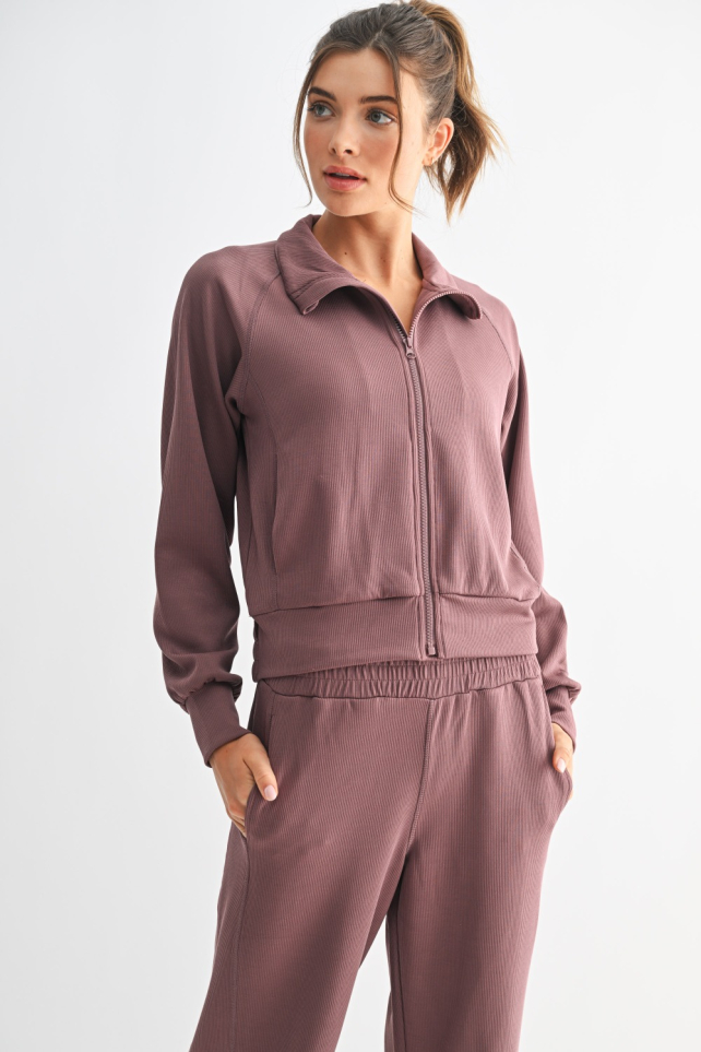 Luxe Sand Wash Rib Zip Jacket(KJ5417)