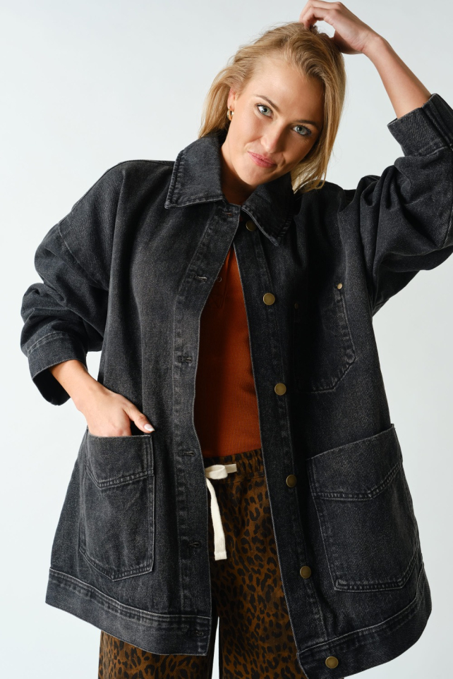 Boxy-Cut Denim Jacket(KJ5507)