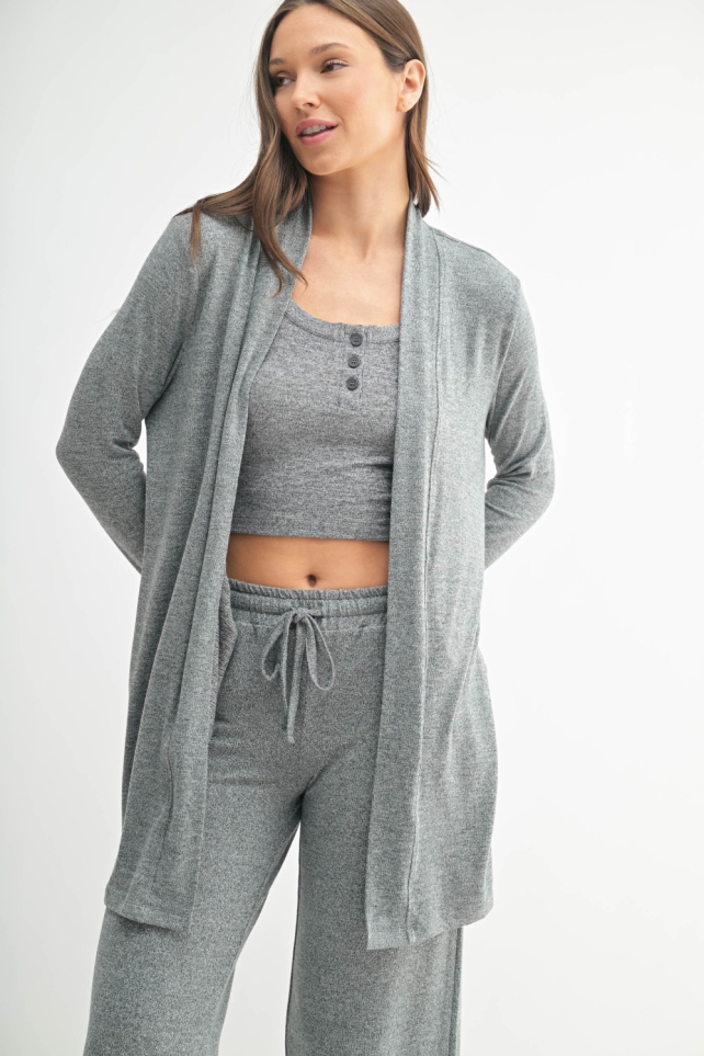 Brushed Hacci Open Cardigan (KJ5514)