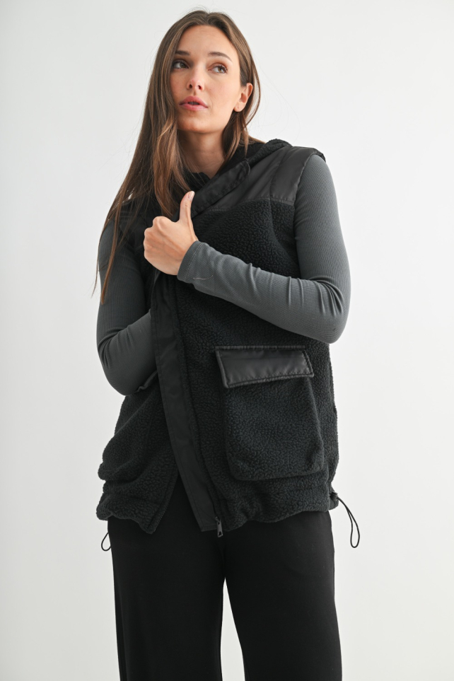 Alpine Fleece Zip Up Hooded Vest(KJ5564)
