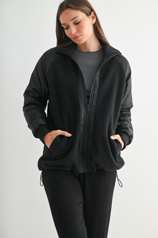 Alpine Fleece Zip Up Bomber Jacket(KJ5574)