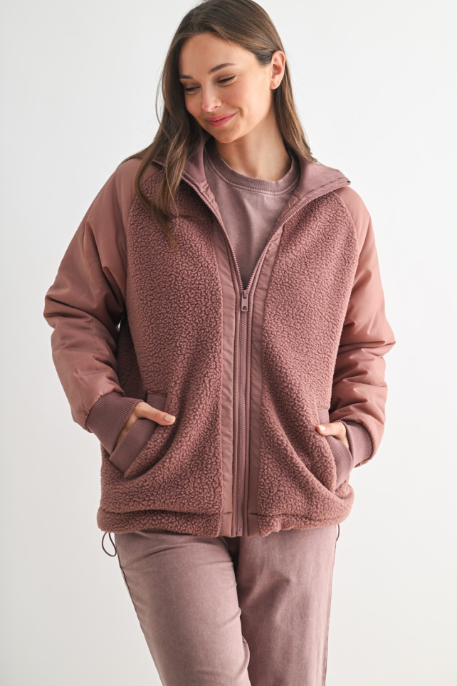 Alpine Fleece Zip Up Bomber Jacket(KJ5574)