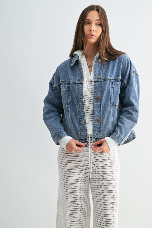 Boxy Denim Trucker Jacket(KJ5577)