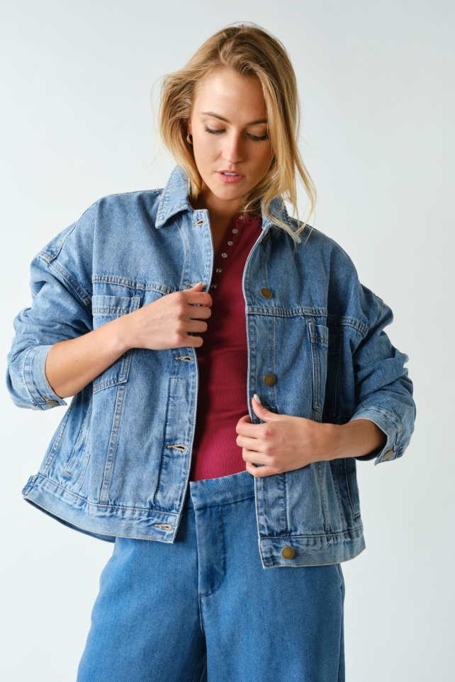 Boxy Denim Trucker Jacket(KJ5577)