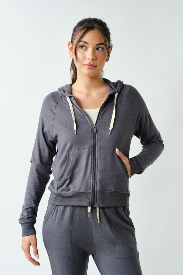 Brushed Hacci Lounge Zip-Up Hoodie(KJ5828)