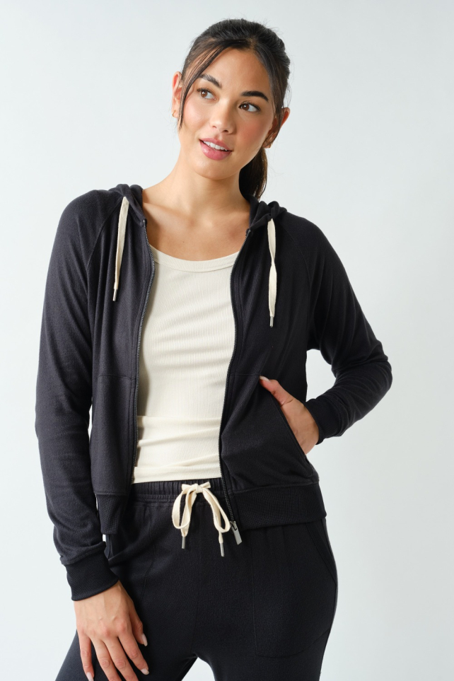 Brushed Hacci Lounge Zip-Up Hoodie(KJ5828)