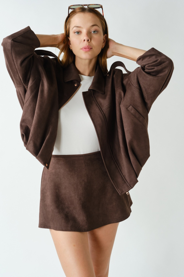 Hudson Zip-Front Faux-Suede Jacket (KJ5955)