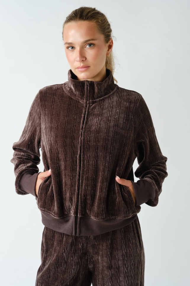 Groove-Track Textured Zip-Up Jacket(KJ5977)