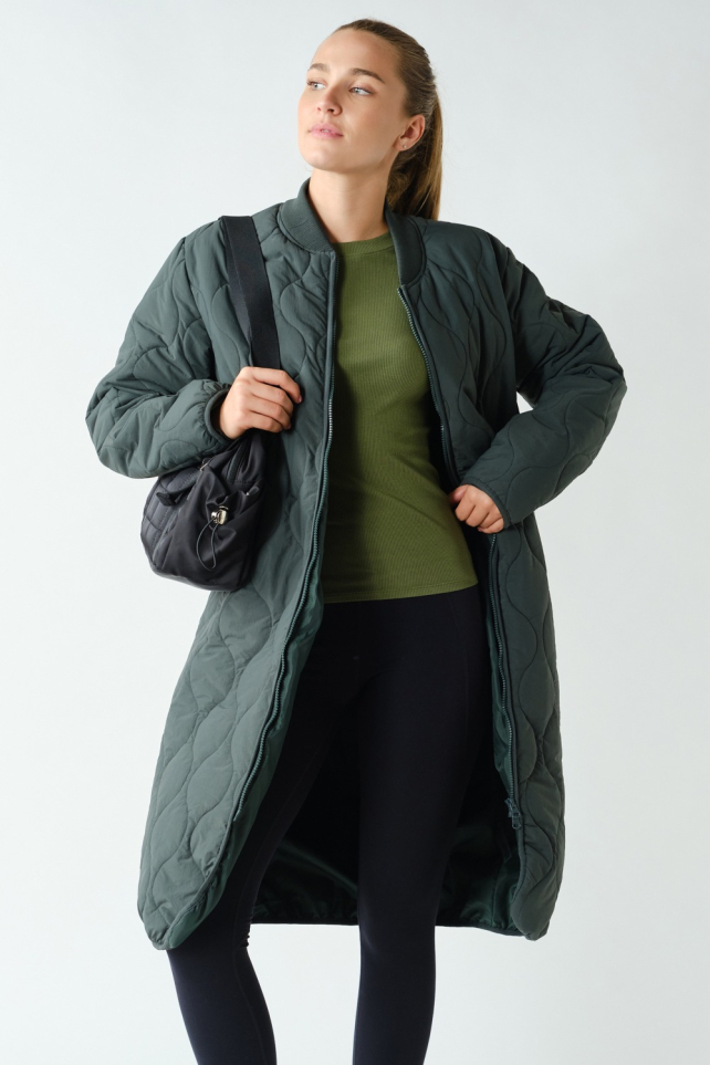 Longline Quilted Bomber Jacket(KJ6073)