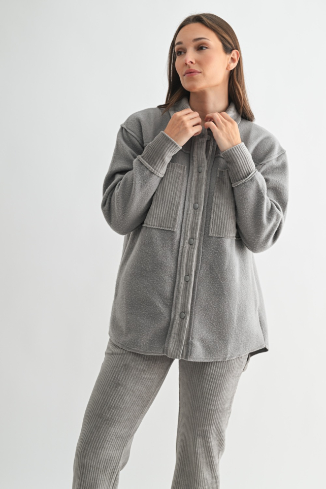 TerrainMix Corduroy & Fleece Shacket(KJZ12374)