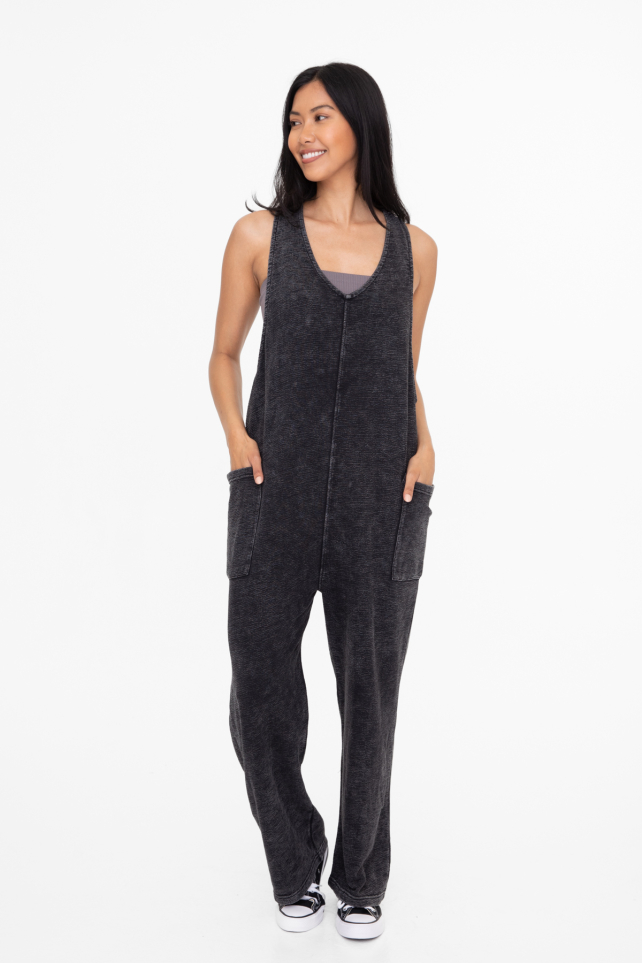 Mineral-Washed Lounge Jumpsuit (KP12165)