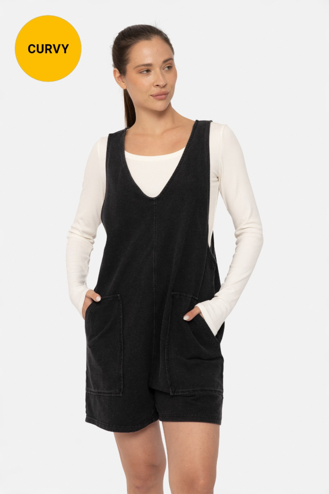 CURVY Cotton Blend Relaxed Fit Romper(KP5123P)