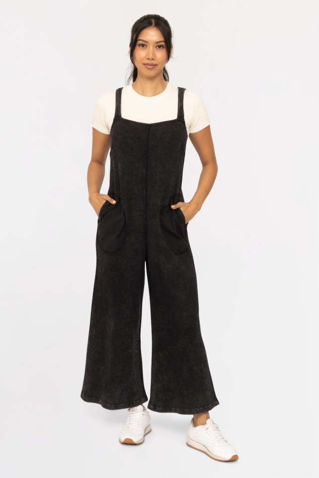 Ribbon Back Waffle Overalls (KP5226)