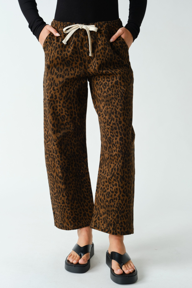 Leopard Lounge Wide-Leg Jeans(KP5954)