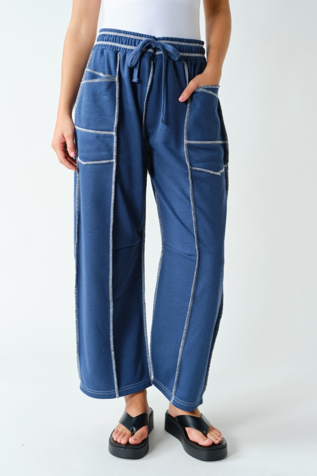 Raw Edge Seam Utility Sweatpants(KP5956)