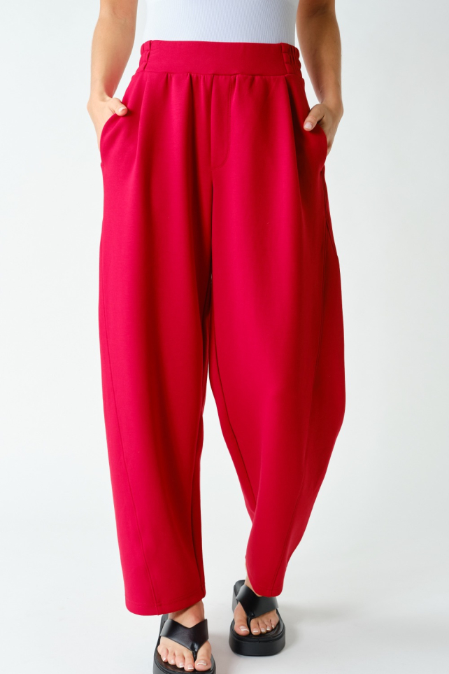 Laguna Pleated Tapered Barrel Pants(KP5996)